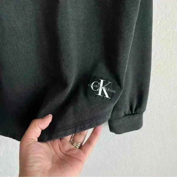 Calvin Klein Jeans Charcoal Black Pullover Sweater Size L - Picture 4 of 10